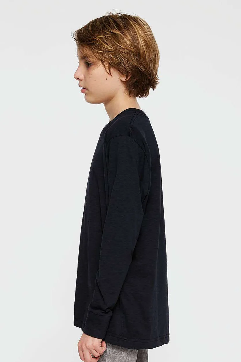 LAT Youth Fine Jersey Long Sleeve Crewneck T-Shirt - Navy Blue