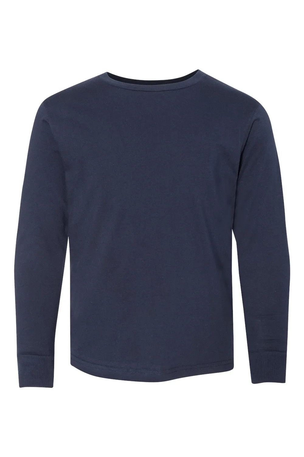 LAT Youth Fine Jersey Long Sleeve Crewneck T-Shirt - Navy Blue