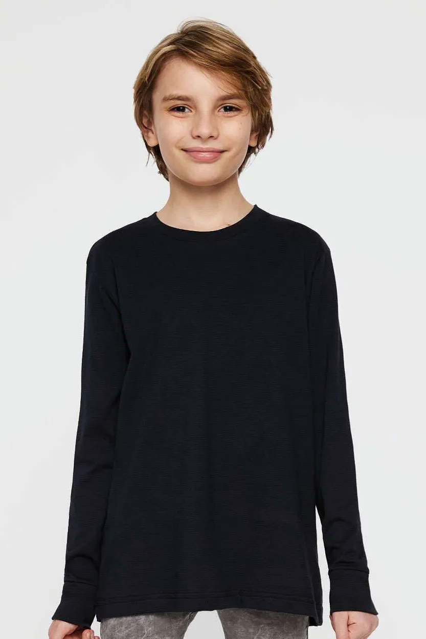 LAT Youth Fine Jersey Long Sleeve Crewneck T-Shirt - Navy Blue