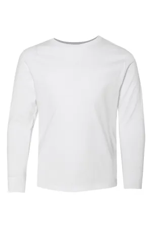 LAT Youth Fine Jersey Long Sleeve Crewneck T-Shirt - White