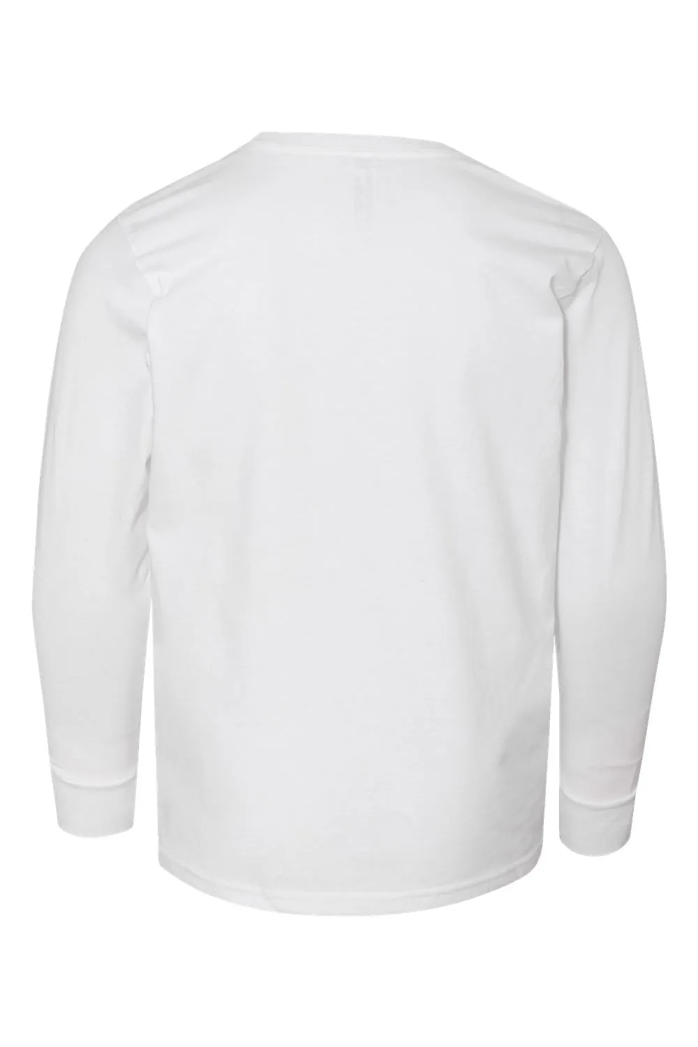 LAT Youth Fine Jersey Long Sleeve Crewneck T-Shirt - White