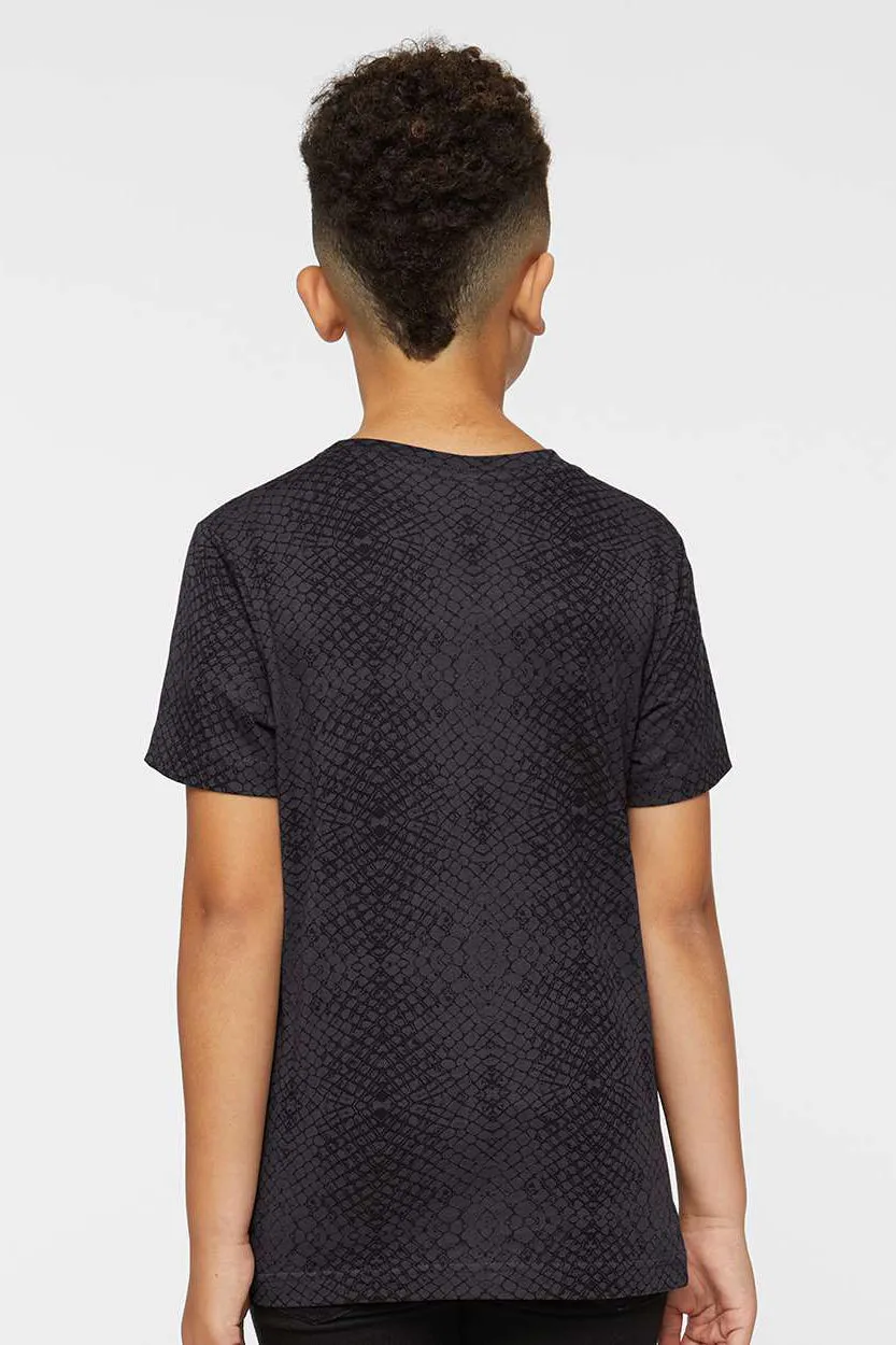 LAT Youth Fine Jersey Short Sleeve Crewneck T-Shirt - Black Reptile