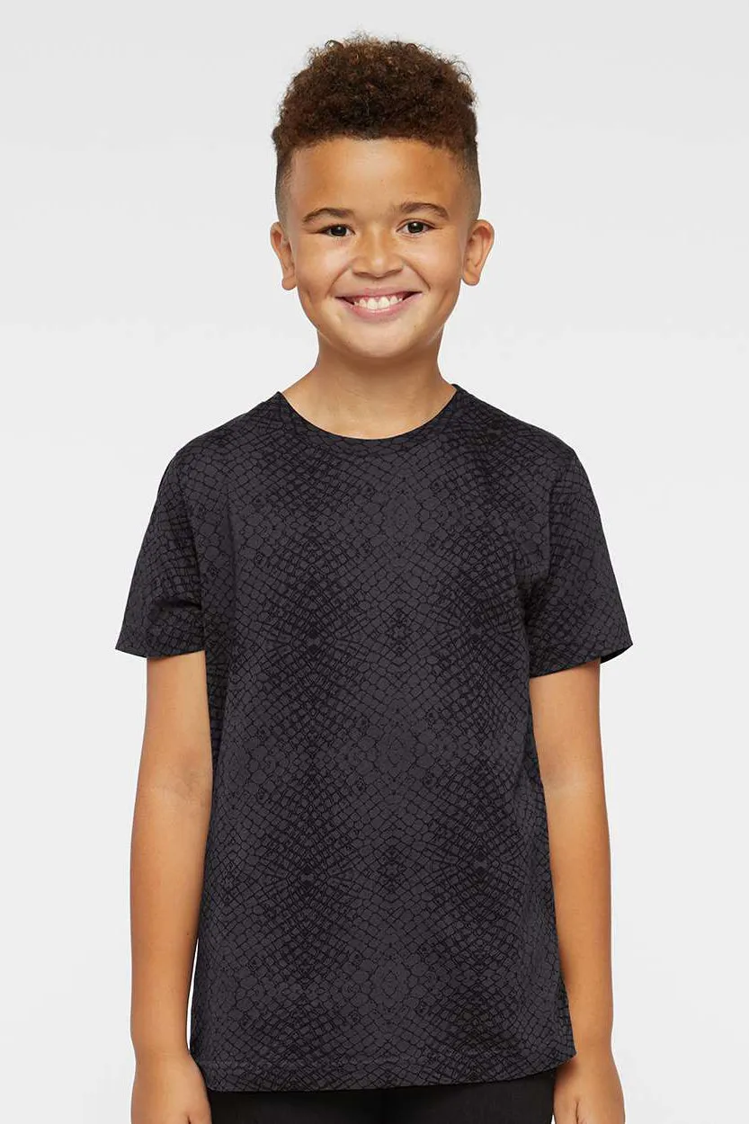 LAT Youth Fine Jersey Short Sleeve Crewneck T-Shirt - Black Reptile