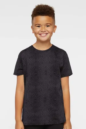 LAT Youth Fine Jersey Short Sleeve Crewneck T-Shirt - Black Reptile