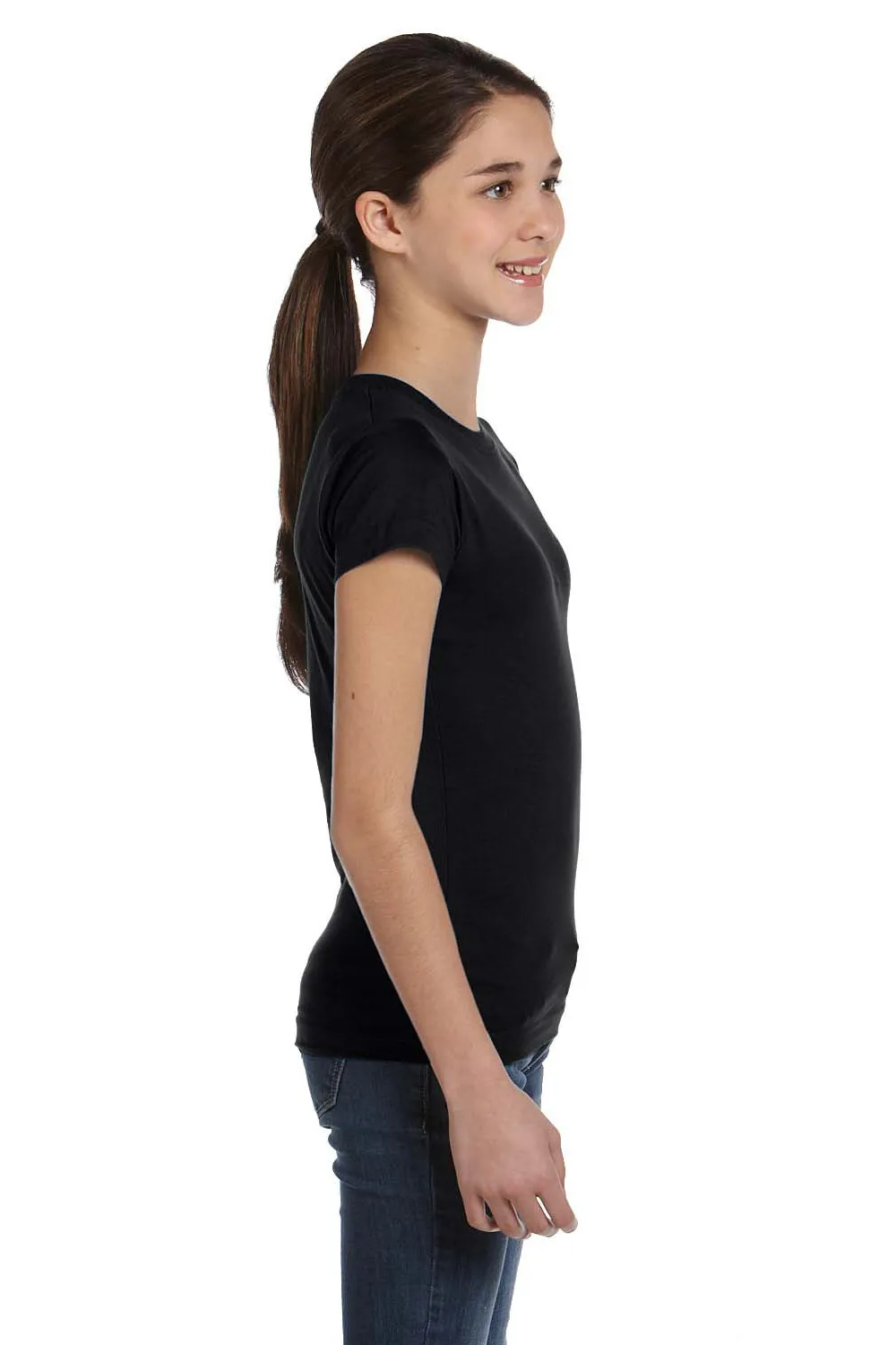 LAT Youth Fine Jersey Short Sleeve Crewneck T-Shirt - Black