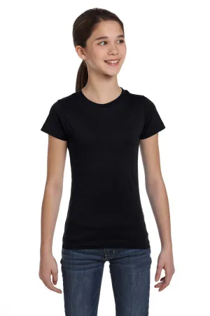 LAT Youth Fine Jersey Short Sleeve Crewneck T-Shirt - Black