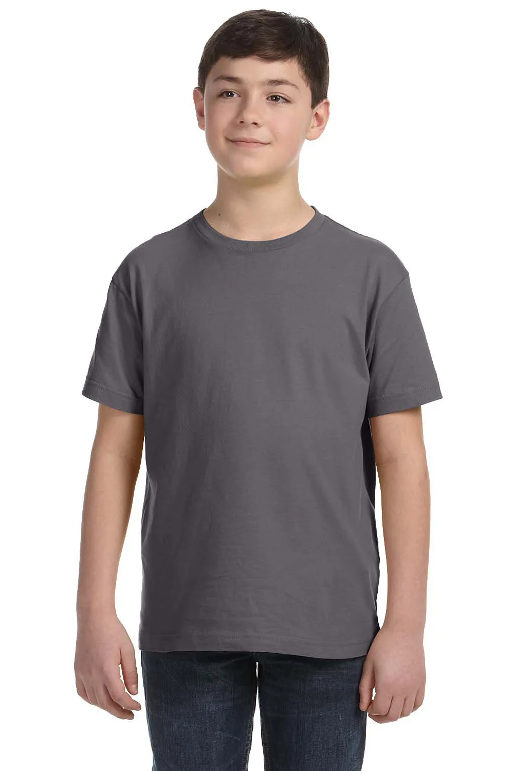 LAT Youth Fine Jersey Short Sleeve Crewneck T-Shirt - Charcoal Grey