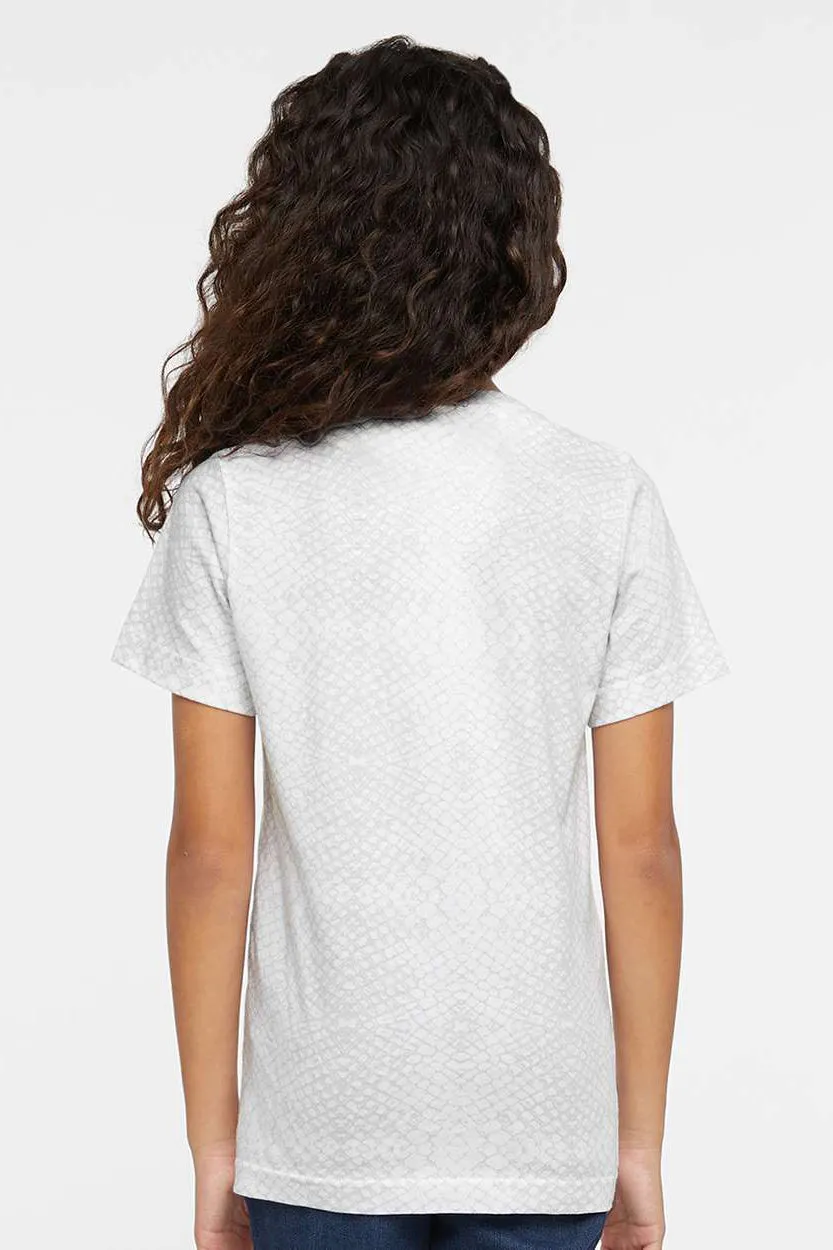 LAT Youth Fine Jersey Short Sleeve Crewneck T-Shirt - White Reptile