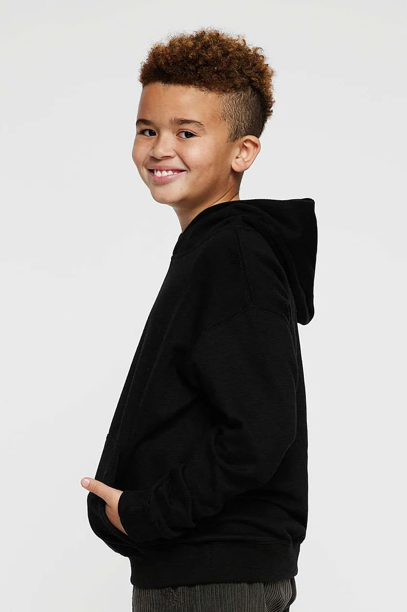 LAT Youth Fleece Hooded Sweatshirt Hoodie w/ Pouch Pocket - Black