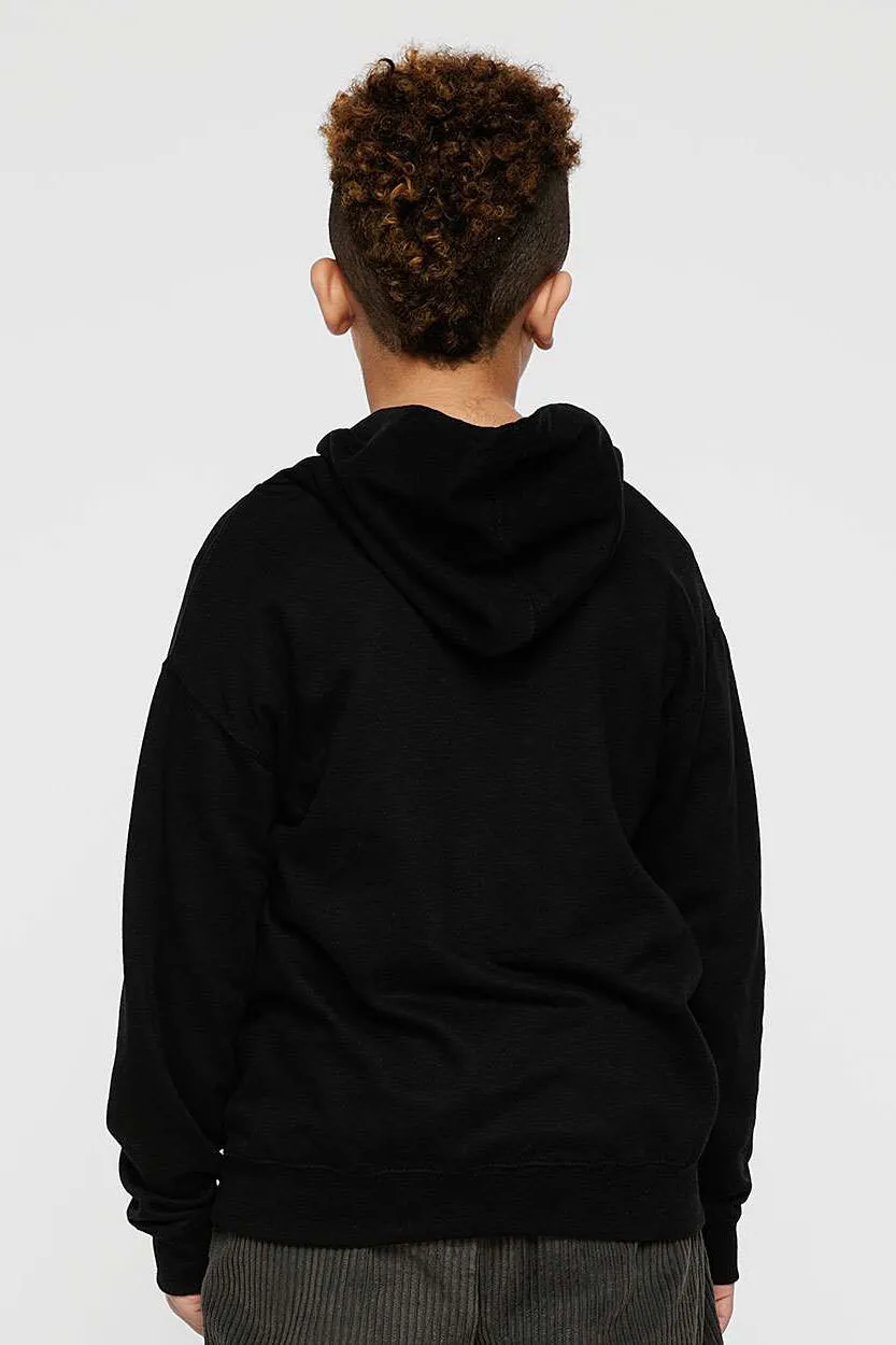 LAT Youth Fleece Hooded Sweatshirt Hoodie w/ Pouch Pocket - Black