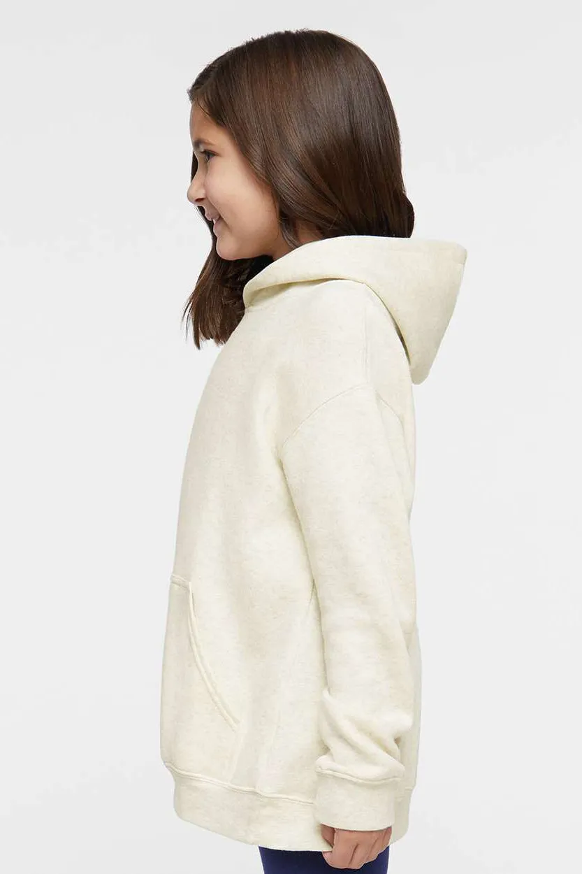 LAT Youth Fleece Hooded Sweatshirt Hoodie w/ Pouch Pocket - Heather Natural