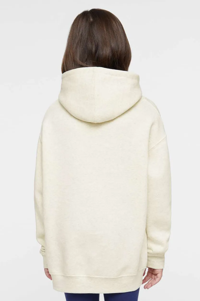 LAT Youth Fleece Hooded Sweatshirt Hoodie w/ Pouch Pocket - Heather Natural
