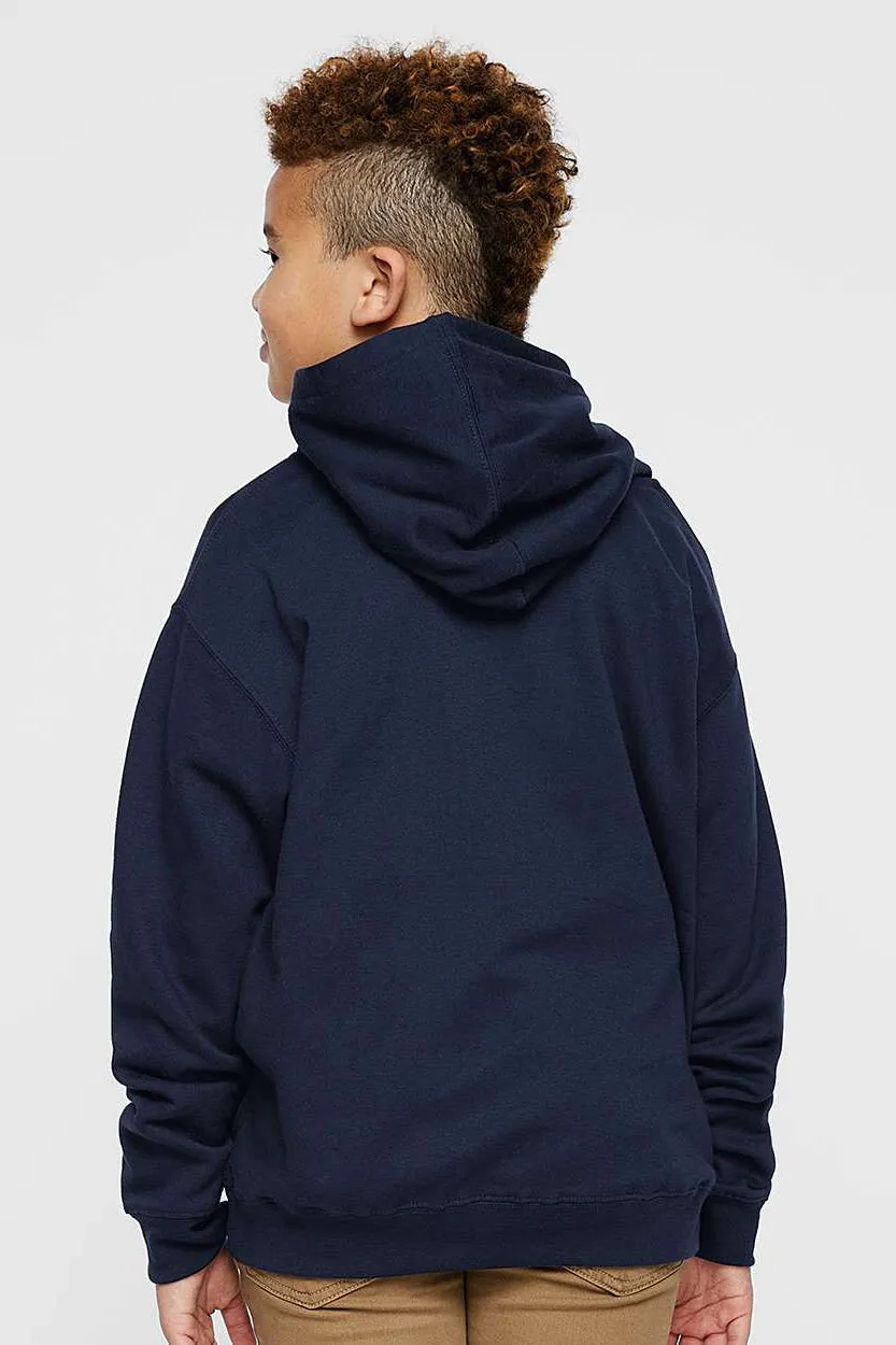LAT Youth Fleece Hooded Sweatshirt Hoodie w/ Pouch Pocket - Navy Blue