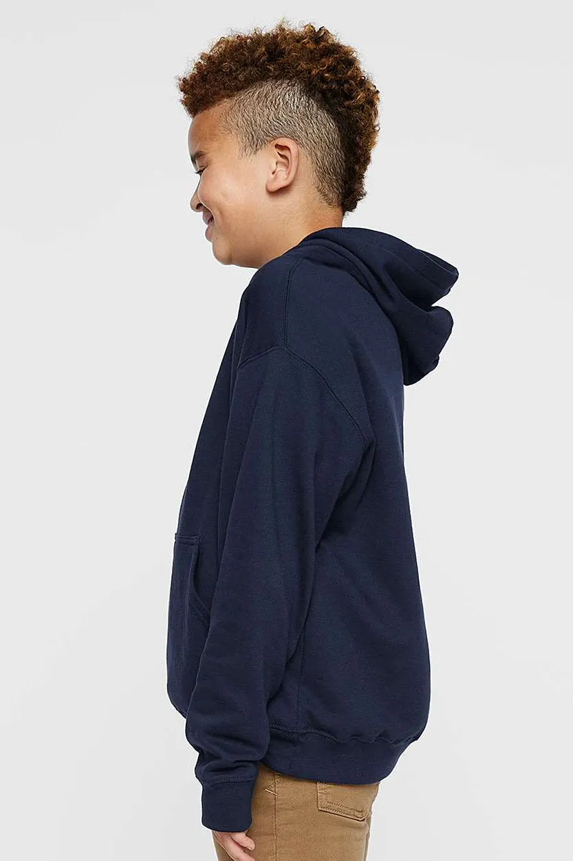 LAT Youth Fleece Hooded Sweatshirt Hoodie w/ Pouch Pocket - Navy Blue