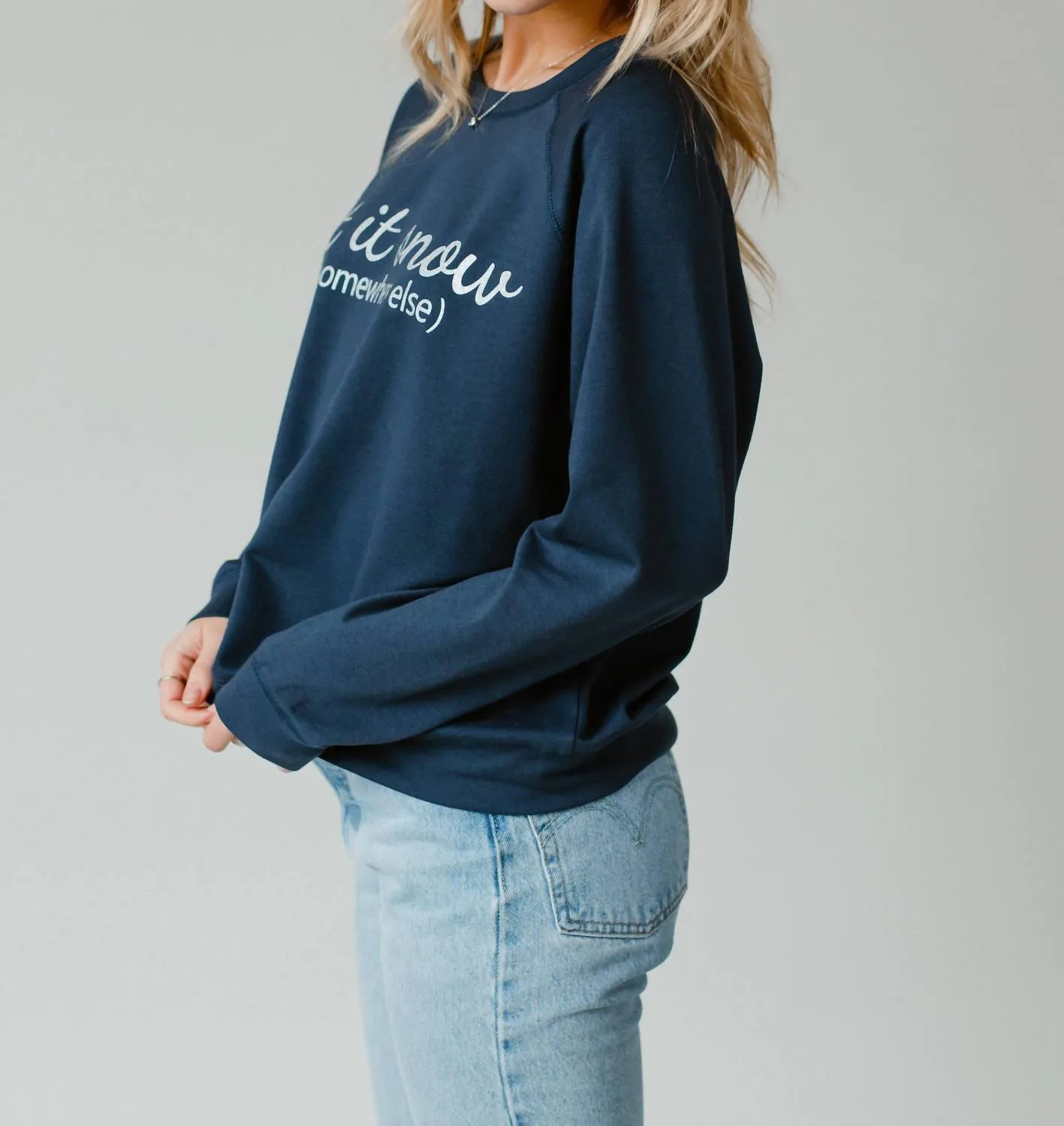 Let It Snow Somewhere Else Sweatshirt In Navy