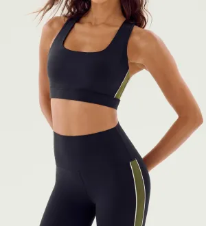 Lexi Rigor Bra In Black/olive