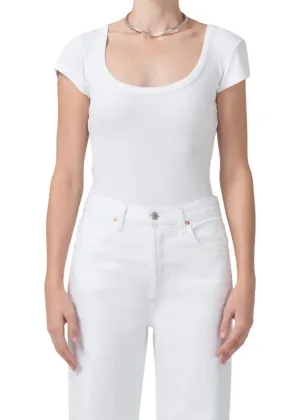 Lima Scoop Neck Top In White