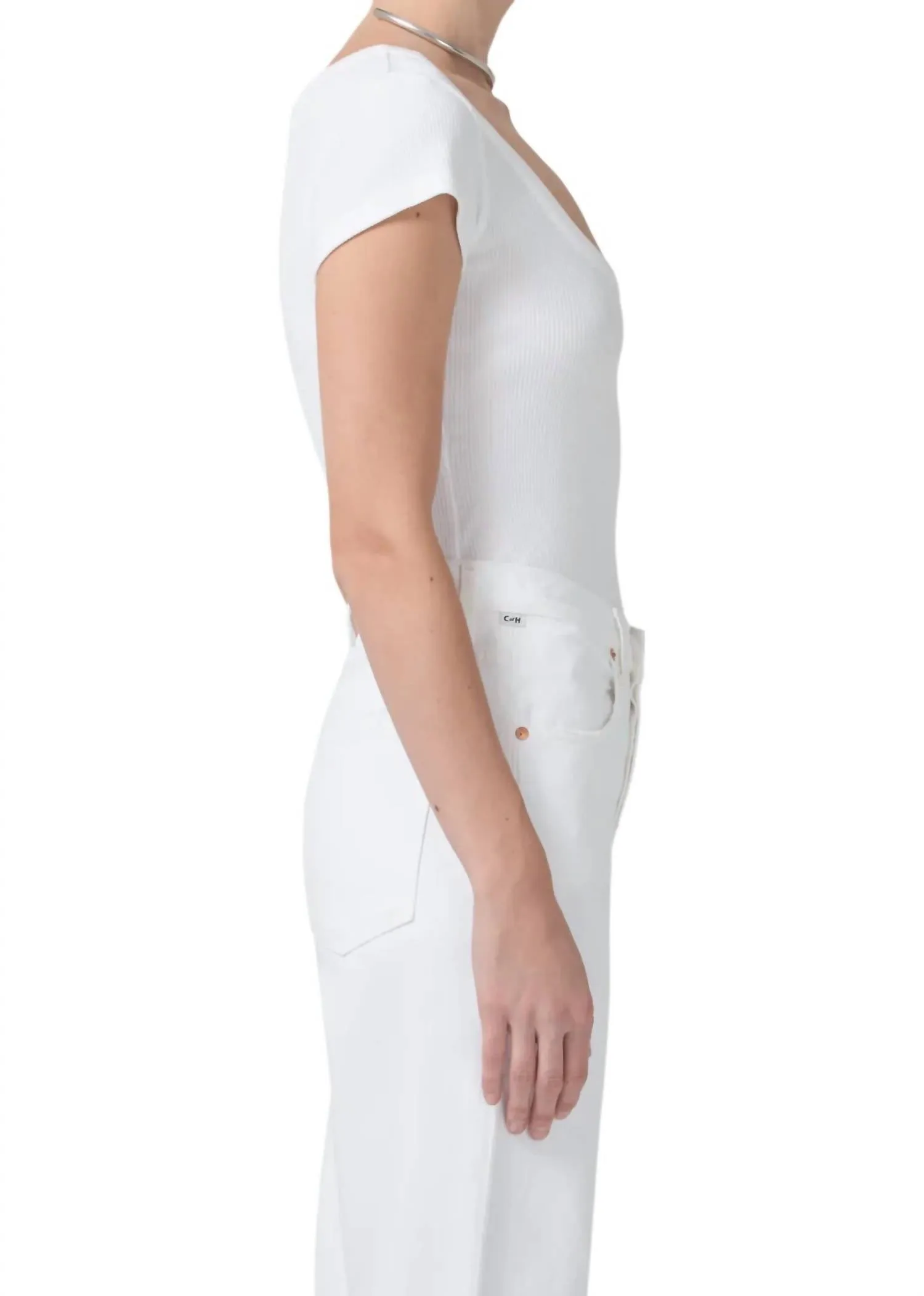 Lima Scoop Neck Top In White