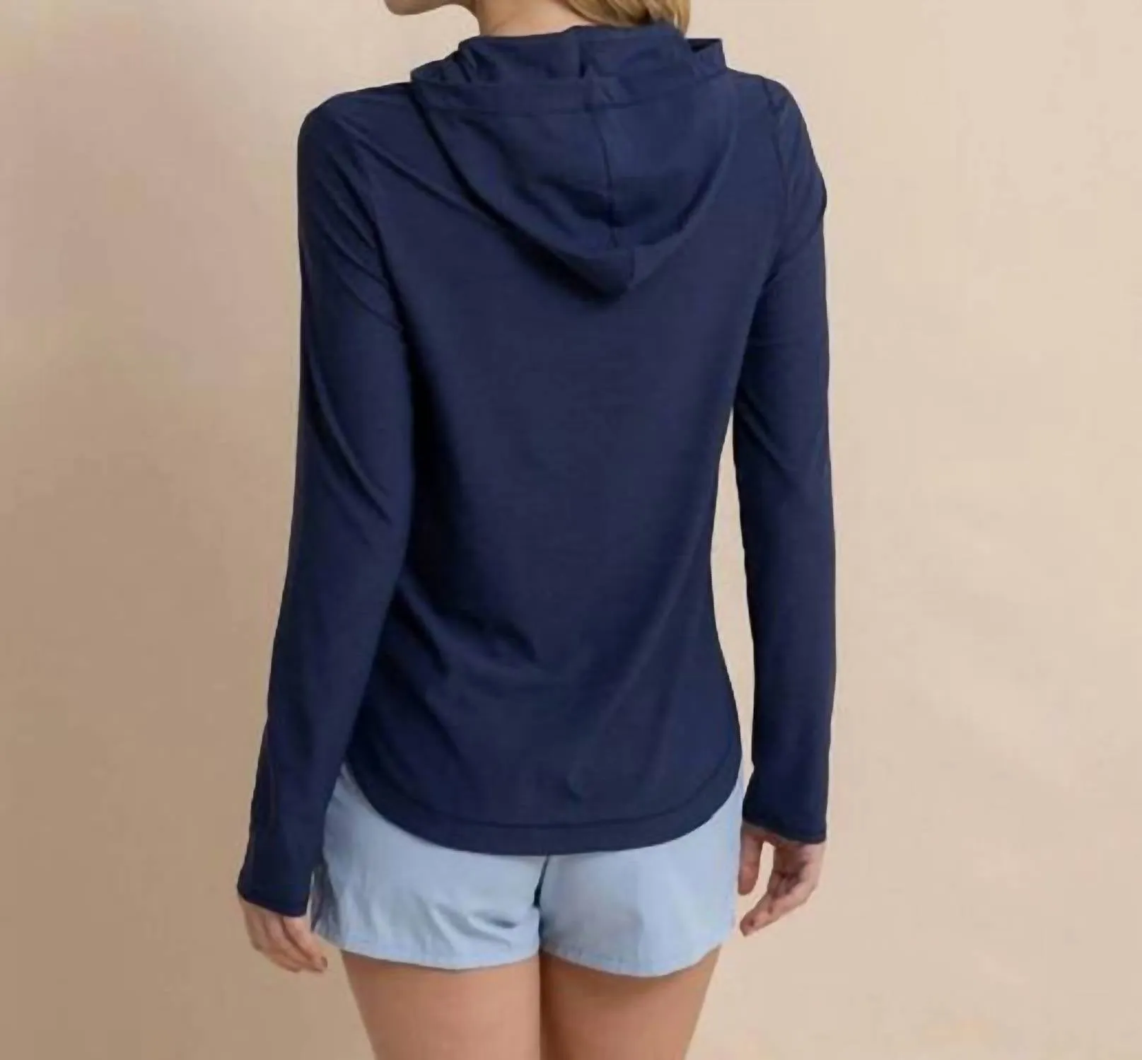 Linley Brrr Performance Hoodie In Nautical Navy