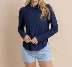 Linley Brrr Performance Hoodie In Nautical Navy
