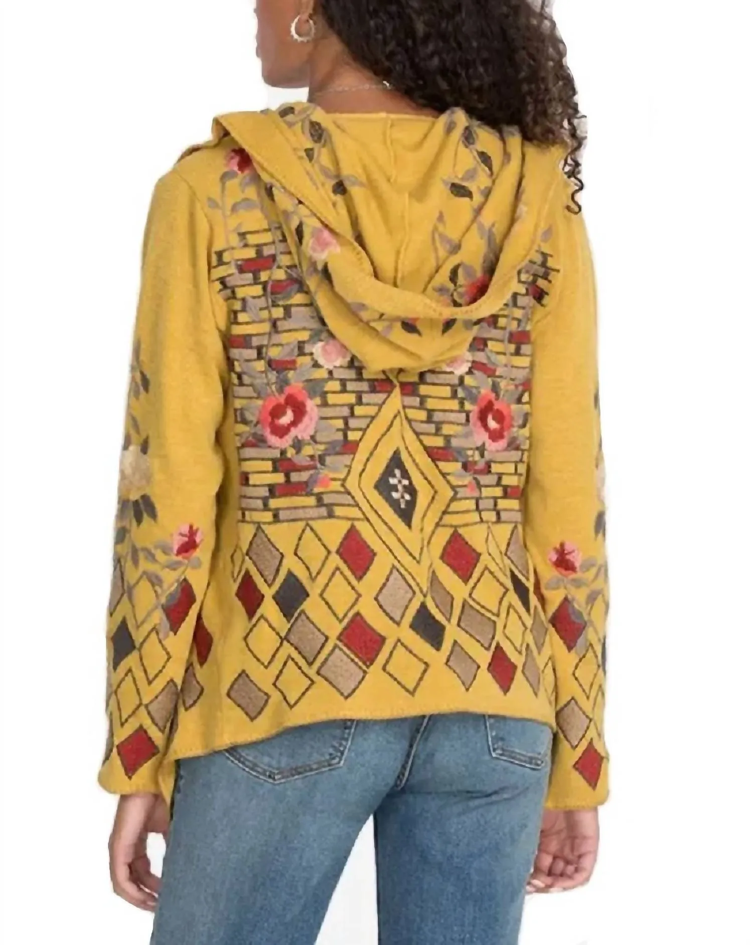 Lirsy Short Hoodie In Golden Palm