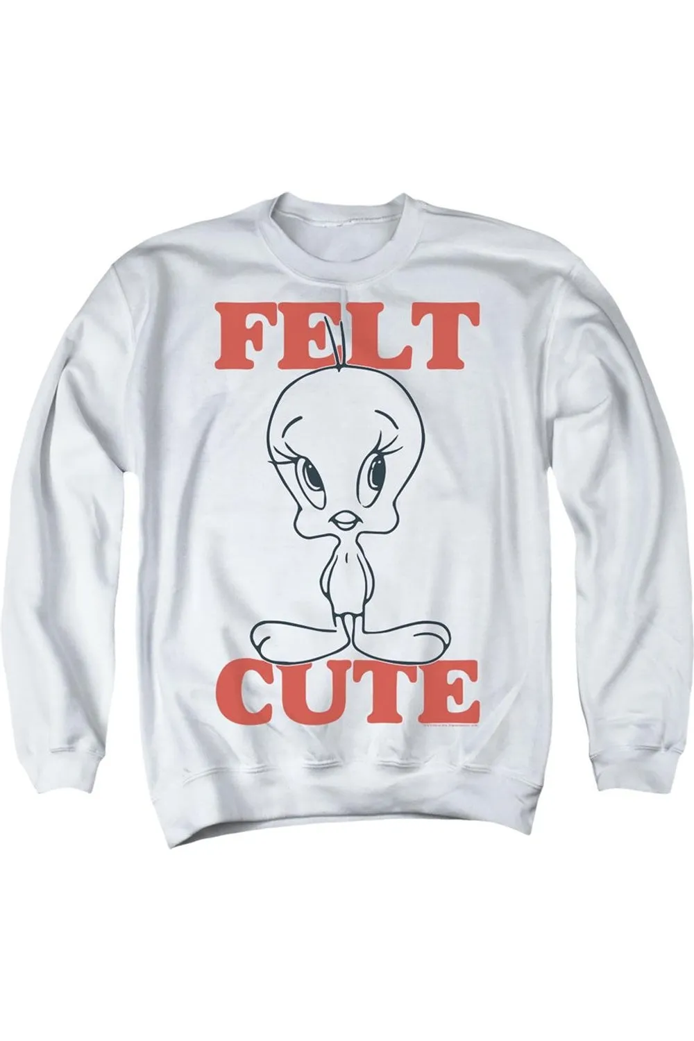 Looney Tunes Felt Cute Adult Crewneck Sweatshirt