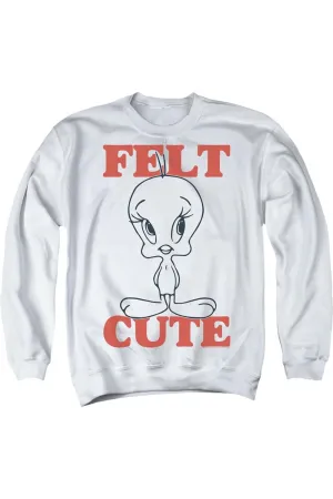 Looney Tunes Felt Cute Adult Crewneck Sweatshirt
