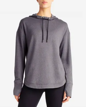 Lotus Popover Hoodie In Black Salt Heather