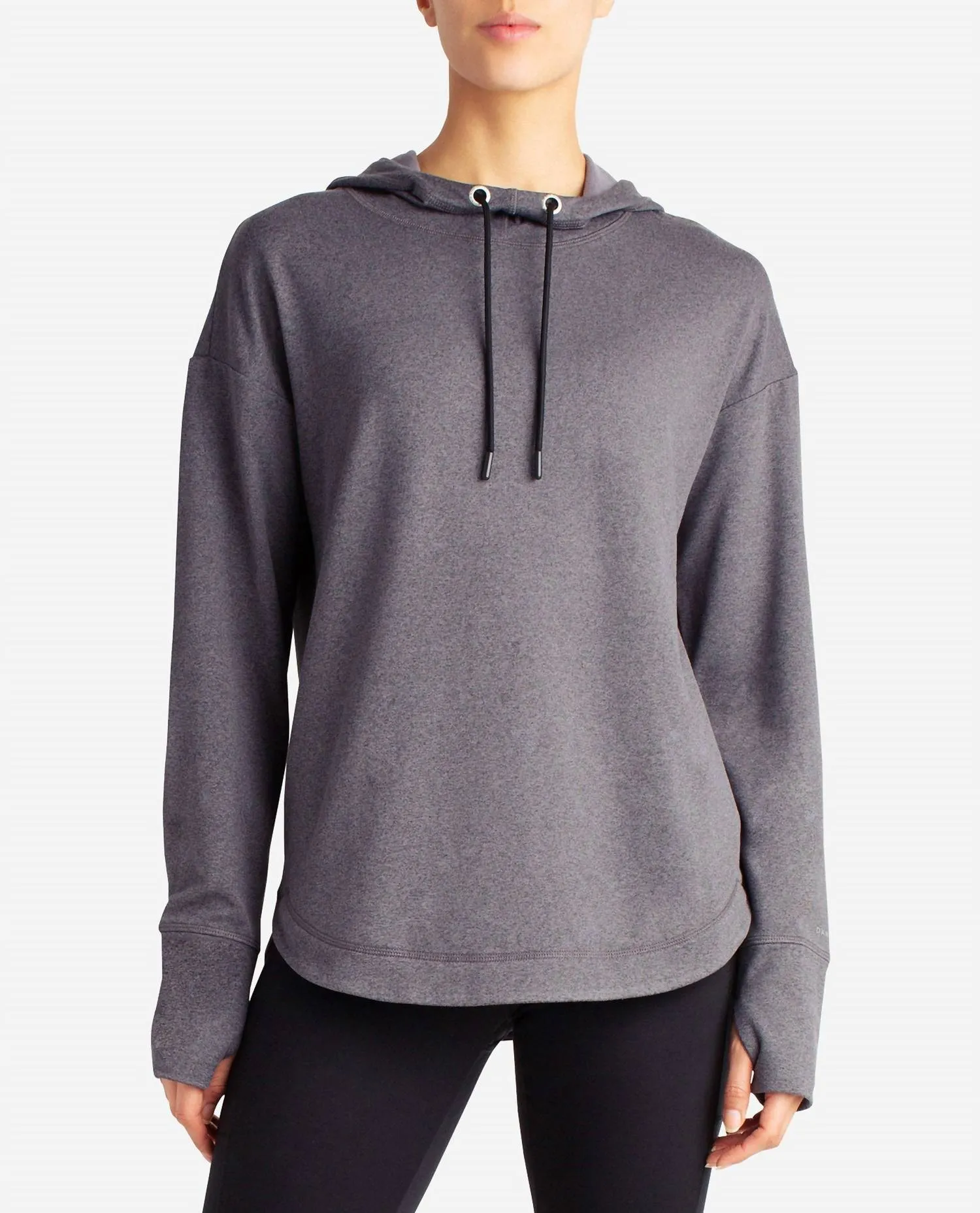 Lotus Popover Hoodie In Black Salt Heather