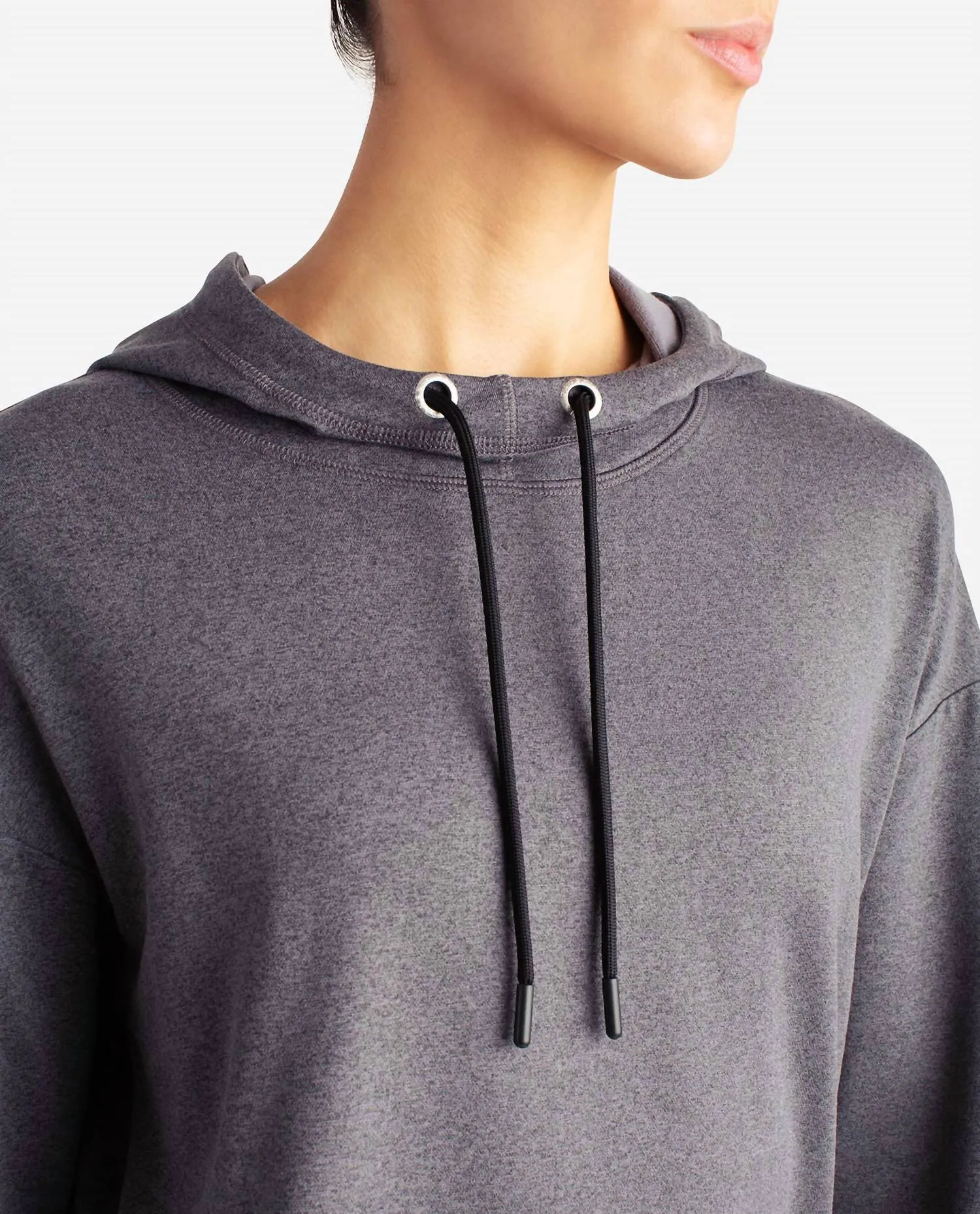 Lotus Popover Hoodie In Black Salt Heather