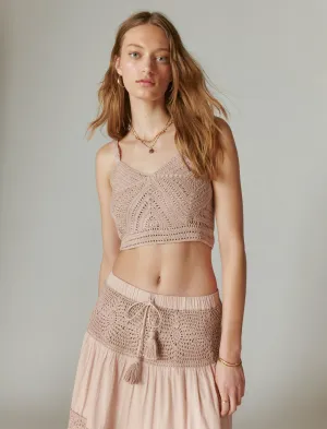 Lucky Brand Crochet Tank Matchback Pink Lucky Brand