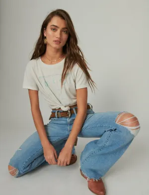 Lucky Brand Hamsa Sketch Crew Tee Blanc De Blanc Lucky Brand