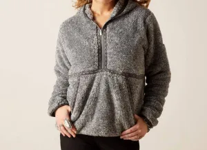 Lurex Berber Hoodie In Salt & Pepper
