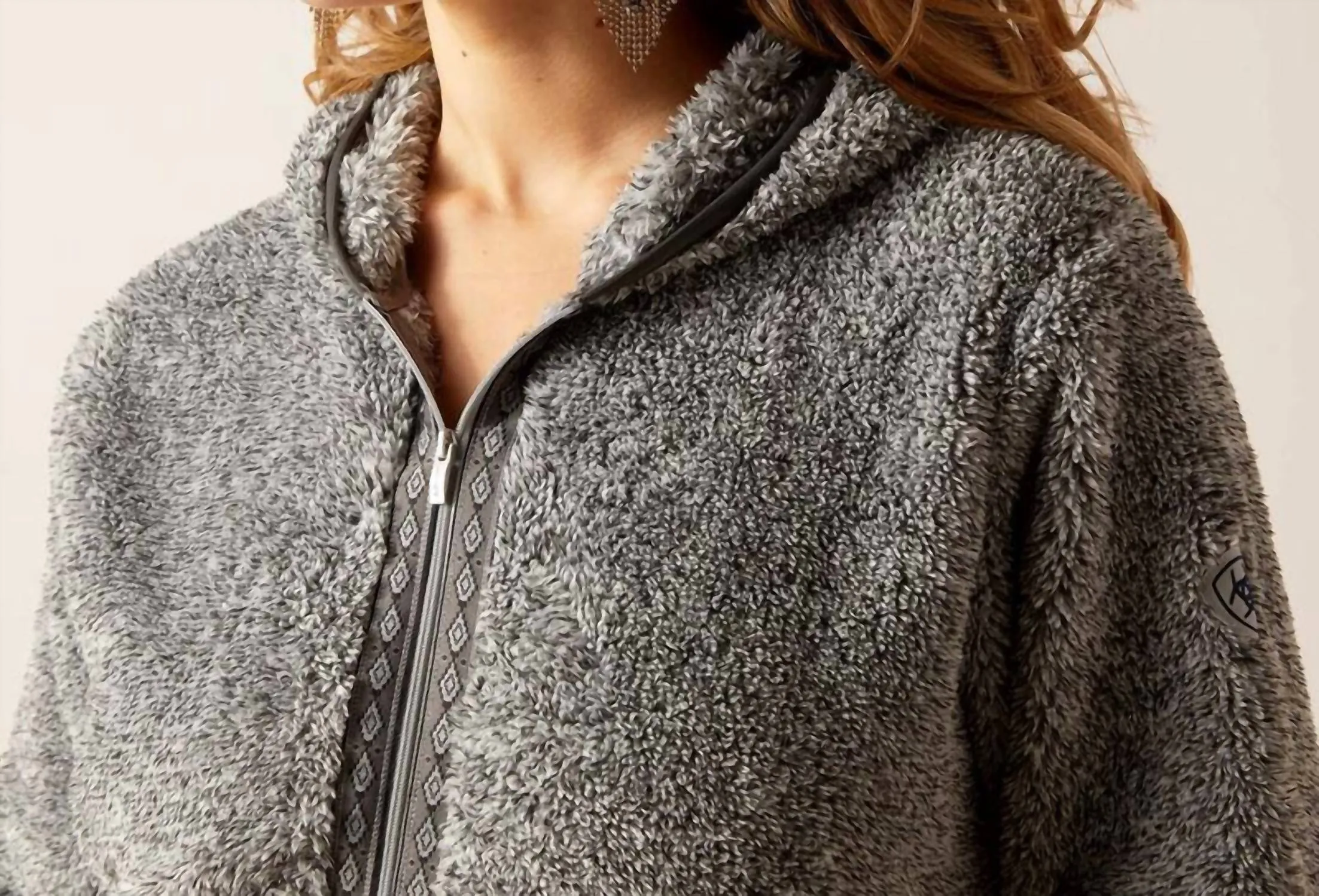 Lurex Berber Hoodie In Salt & Pepper