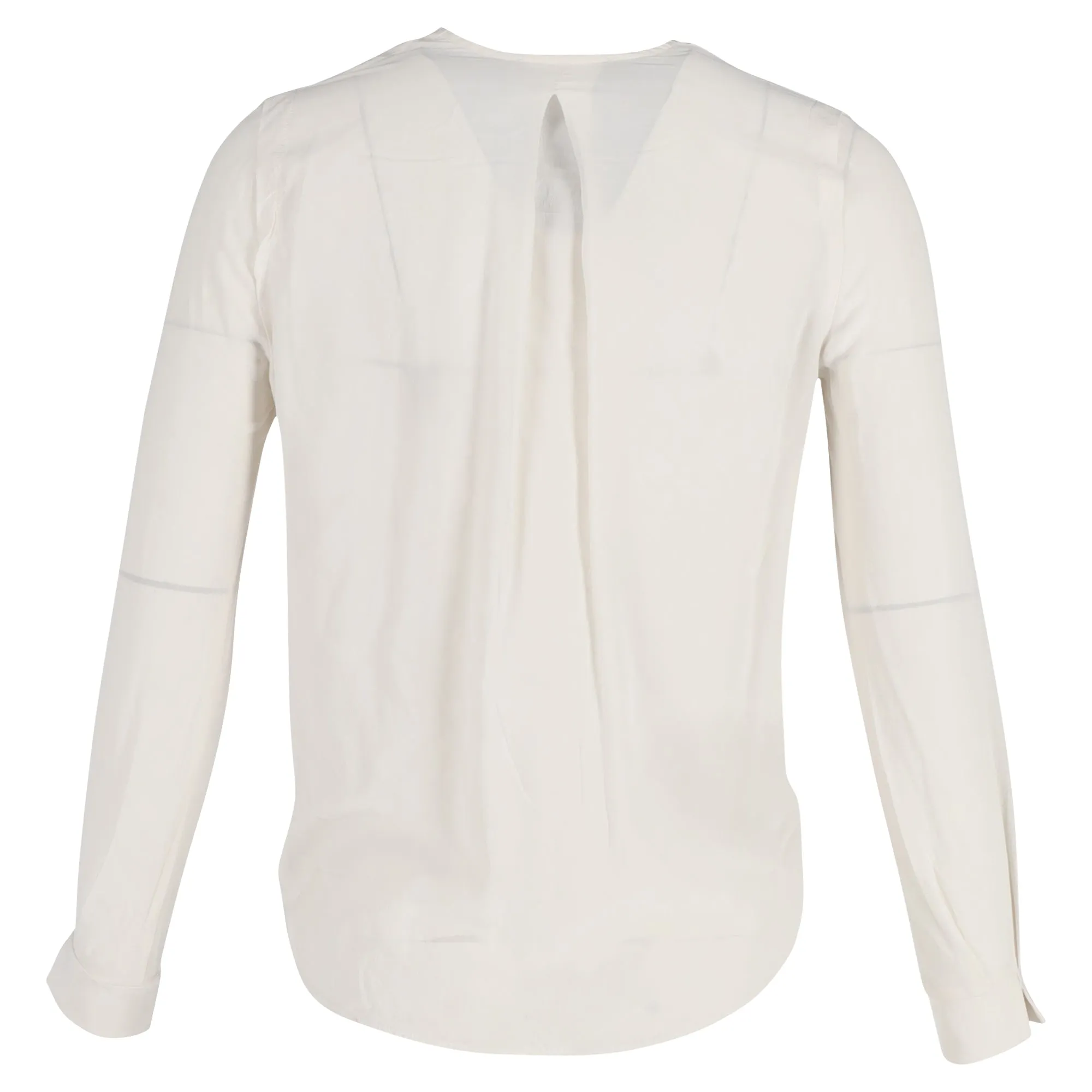 Maje V-Neck Blouse in White Silk