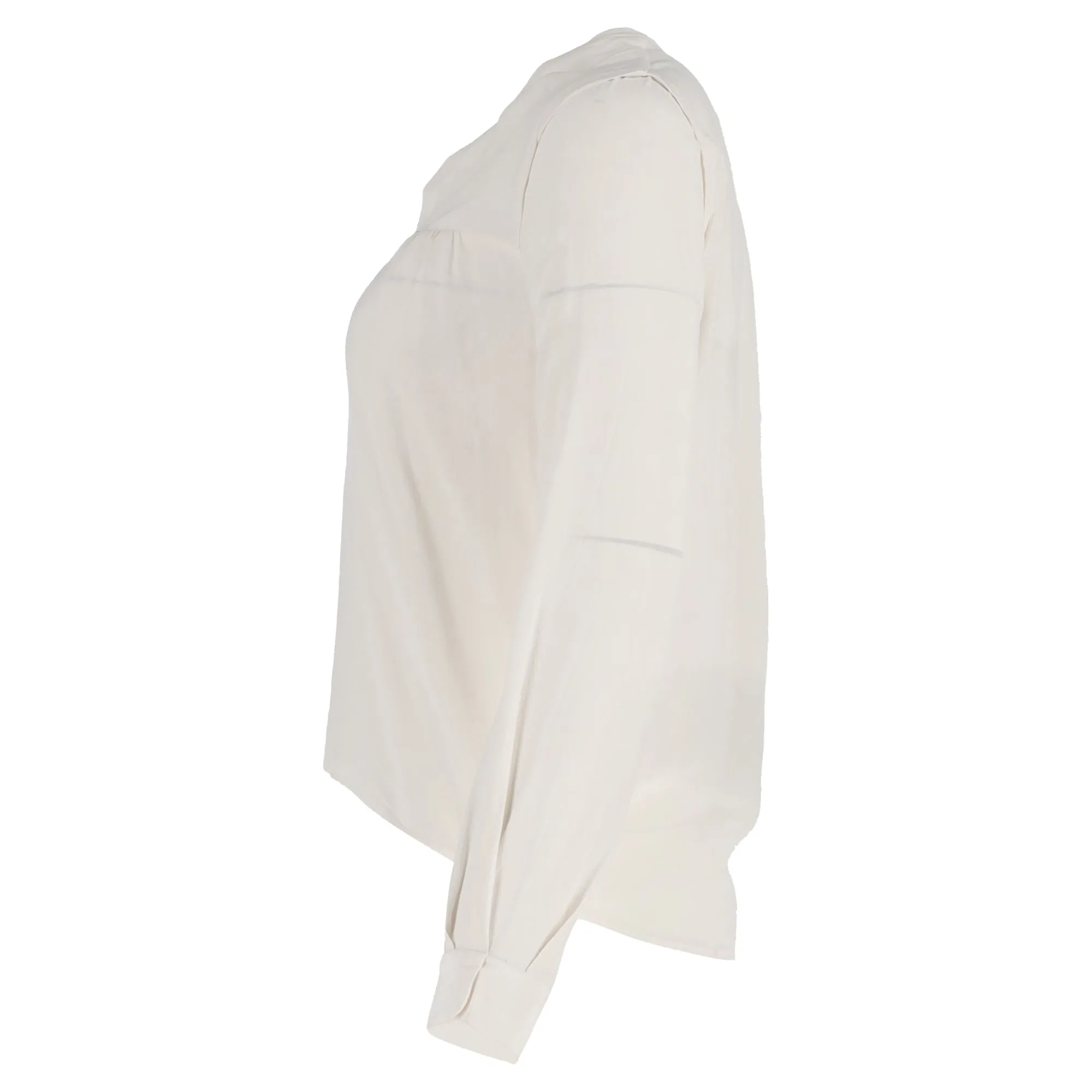 Maje V-Neck Blouse in White Silk