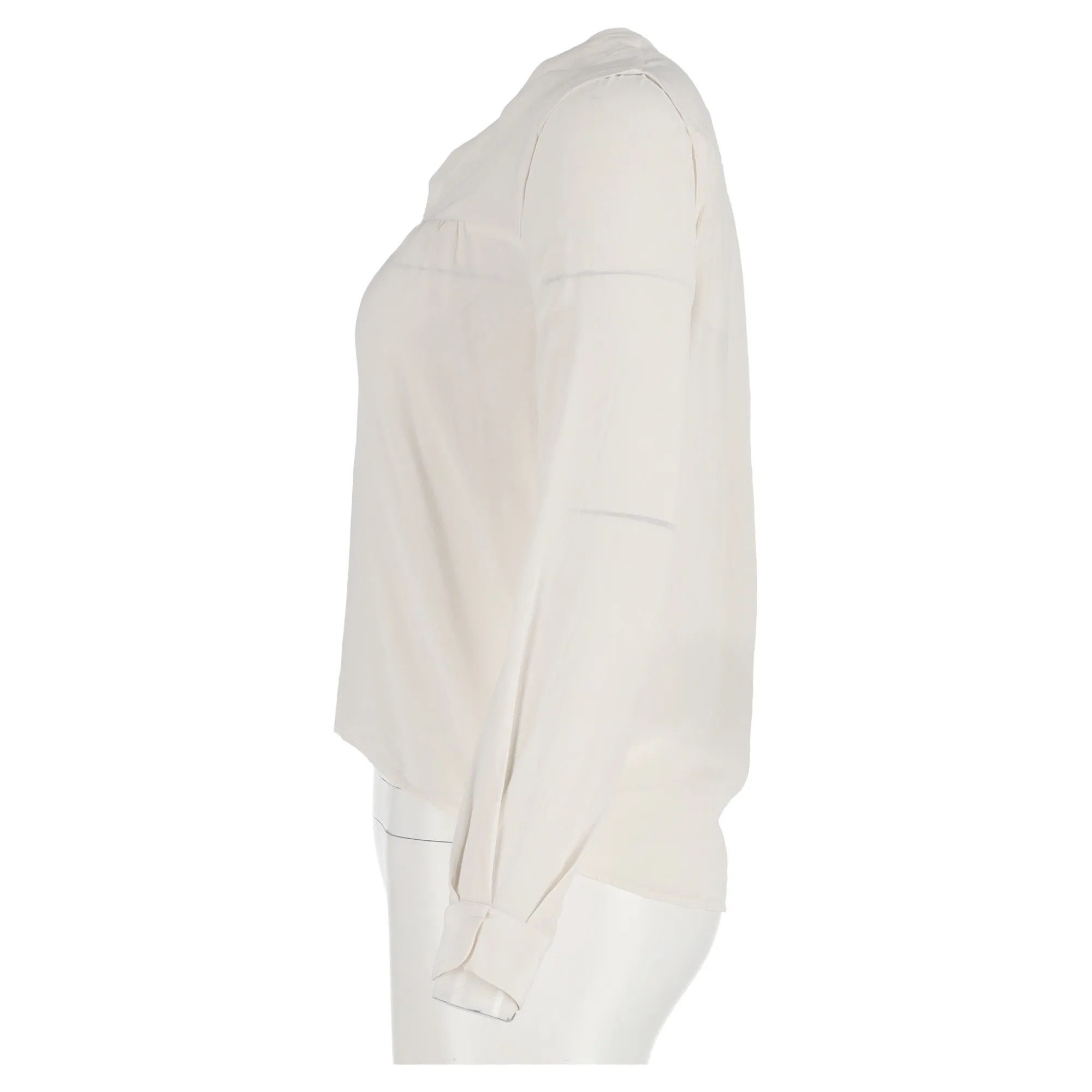 Maje V-Neck Blouse in White Silk