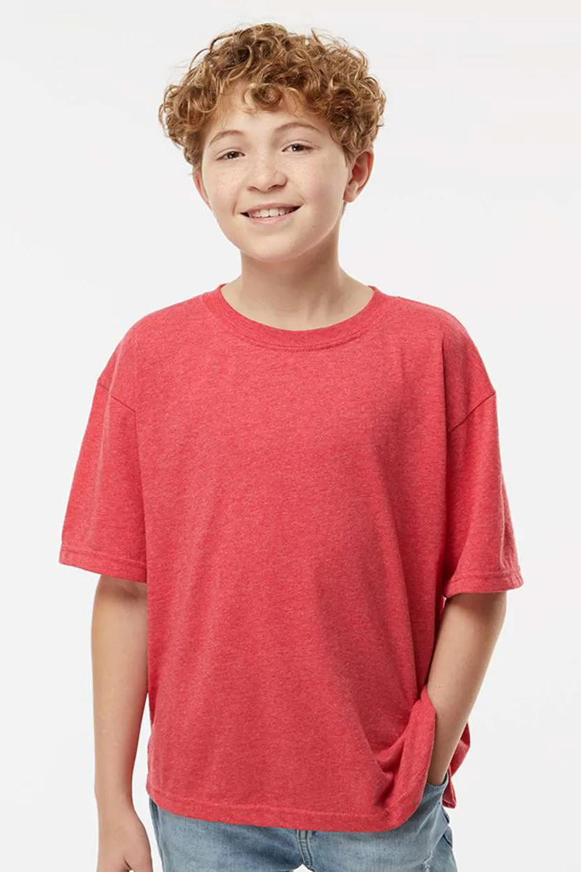 M&O Youth Gold Soft Touch Short Sleeve Crewneck T-Shirt - Heather Red Clothing M-O