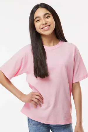 M&O Youth Gold Soft Touch Short Sleeve Crewneck T-Shirt - Light Pink Clothing M-O