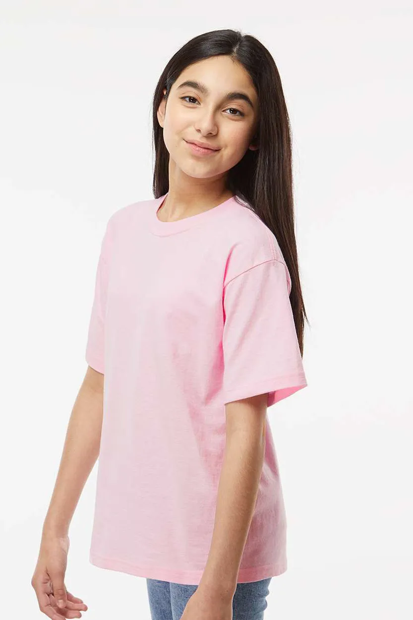 M&O Youth Gold Soft Touch Short Sleeve Crewneck T-Shirt - Light Pink Clothing M-O