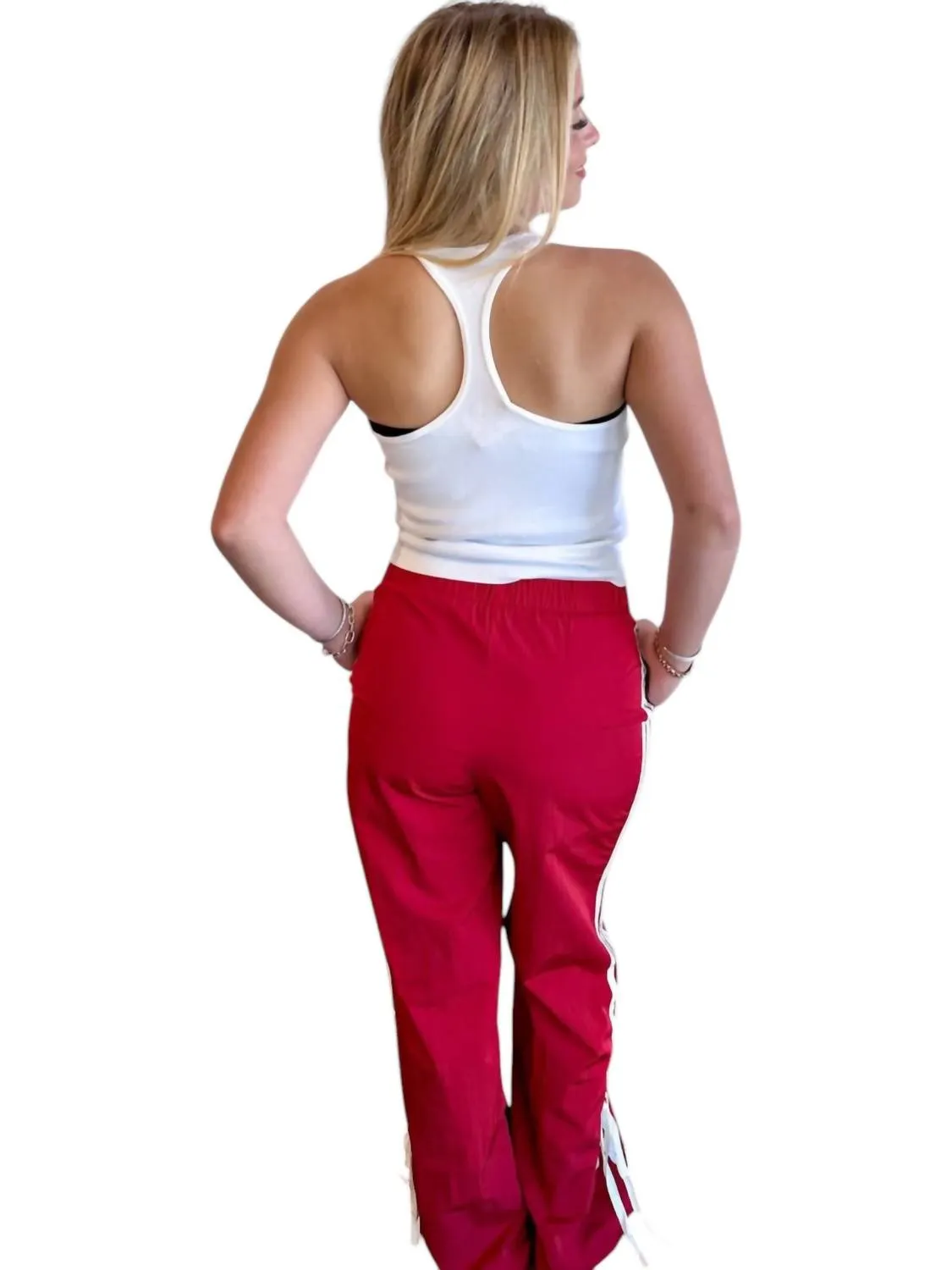 Mel Bow Pants In Burgundy