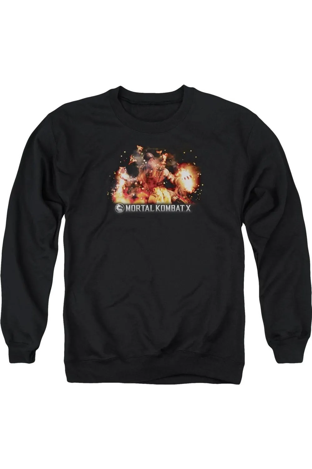 Mortal Kombat X Scorpio Flames Adult Crewneck Sweatshirt