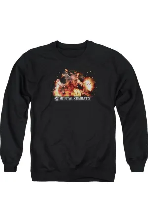 Mortal Kombat X Scorpio Flames Adult Crewneck Sweatshirt