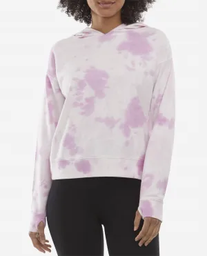 Mottled Tie Dye Hoodie In Orchid Glaze