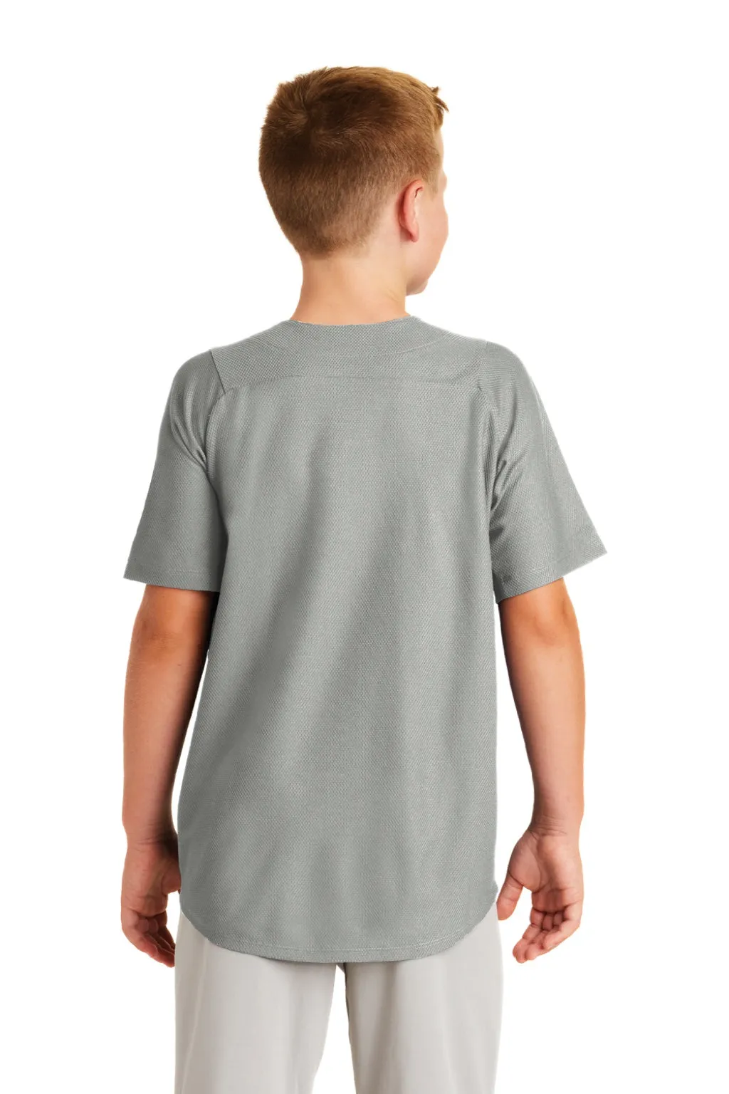 New Era Youth Diamond Era Moisture Wicking Short Sleeve Jersey - Grey