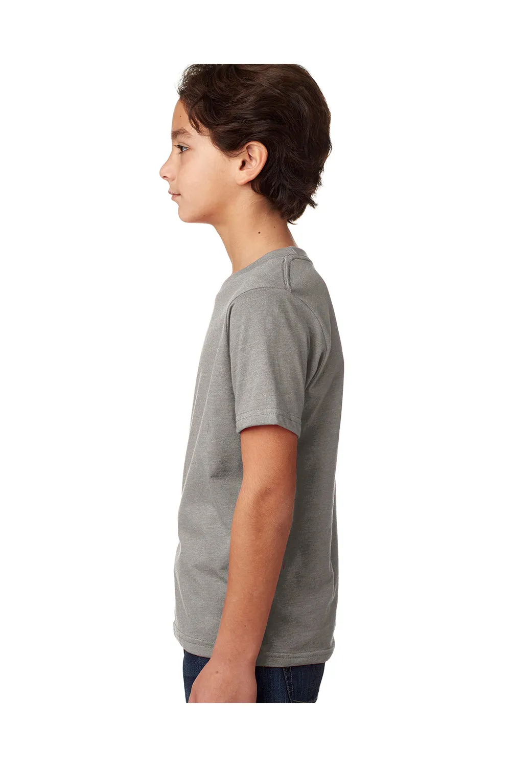 Next Level Youth CVC Jersey Short Sleeve Crewneck T-Shirt - Heather Dark Grey