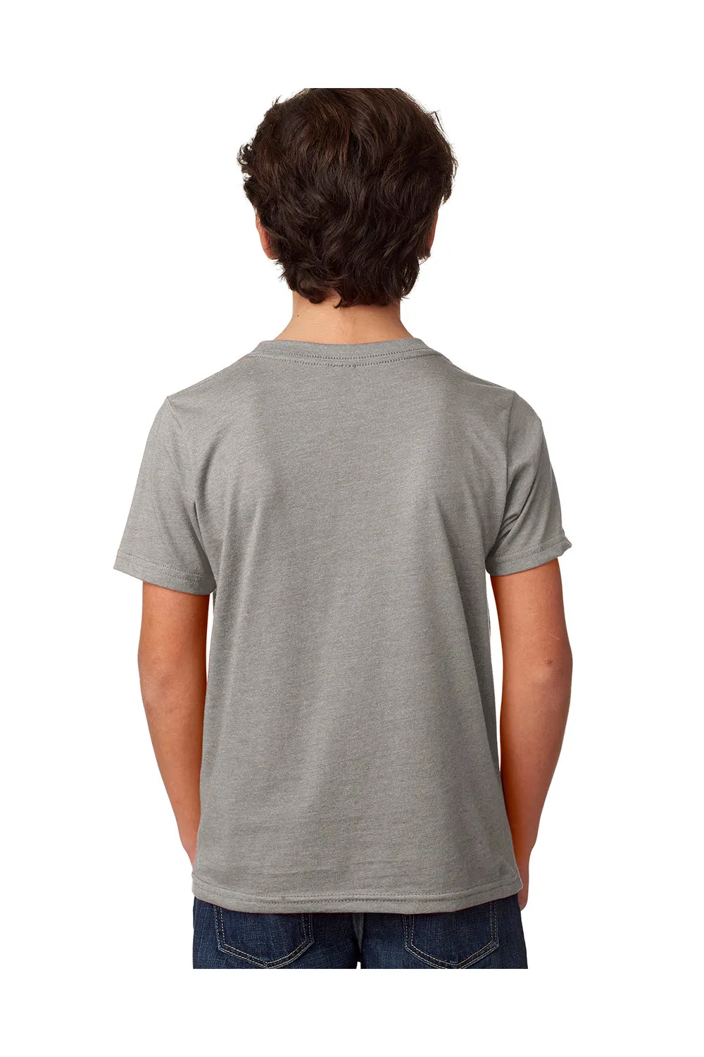 Next Level Youth CVC Jersey Short Sleeve Crewneck T-Shirt - Heather Dark Grey