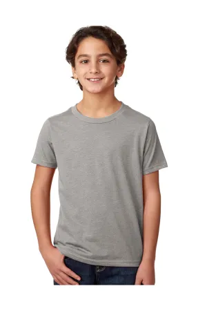 Next Level Youth CVC Jersey Short Sleeve Crewneck T-Shirt - Heather Dark Grey