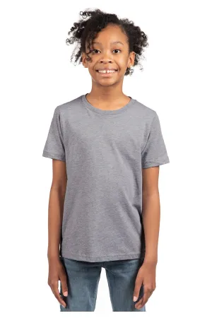 Next Level Youth Fine Jersey Short Sleeve Crewneck T-Shirt - Heather Grey