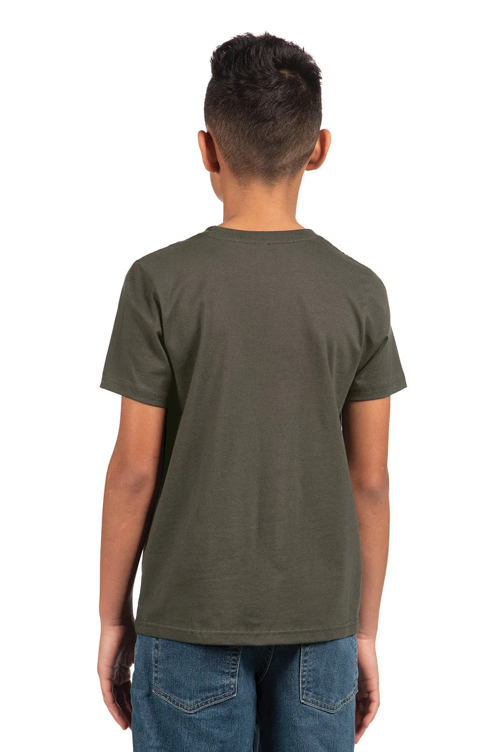 Next Level Youth Fine Jersey Short Sleeve Crewneck T-Shirt - Heavy Metal Grey